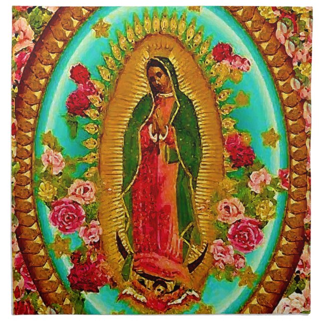 Our Lady Guadalupe Mexican Saint Virgin Mary Napkin (Front)