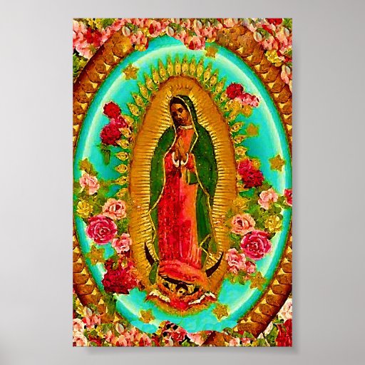 Our Lady Guadalupe Mexican Saint Virgin Mary Poster Zazzle