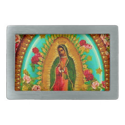 Our Lady Guadalupe Mexican Saint Virgin Mary Rectangular Belt Buckle