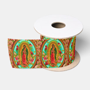 Our Lady Guadalupe Mexican Saint Virgin Mary Satin Ribbon