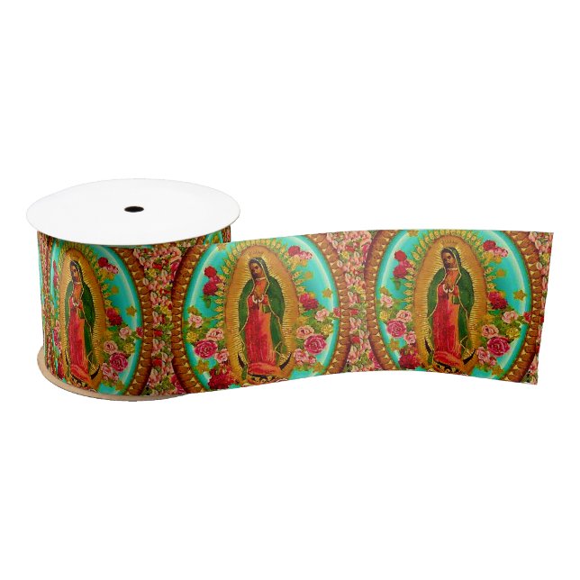 Our Lady Guadalupe Mexican Saint Virgin Mary Satin Ribbon (Spool)