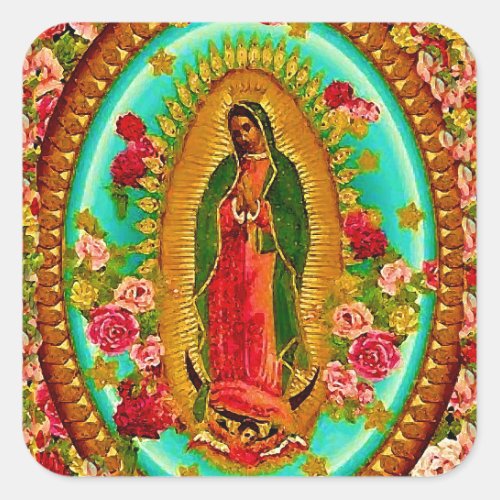 Our Lady Guadalupe Mexican Saint Virgin Mary Square Sticker