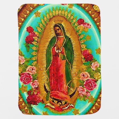 Our Lady Guadalupe Mexican Saint Virgin Mary Swaddle Blanket