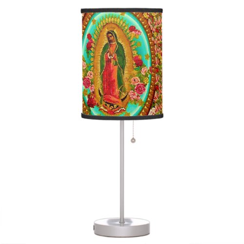 Our Lady Guadalupe Mexican Saint Virgin Mary Table Lamp