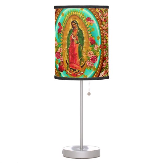 Our Lady Guadalupe Mexican Saint Virgin Mary Table Lamp (Left)