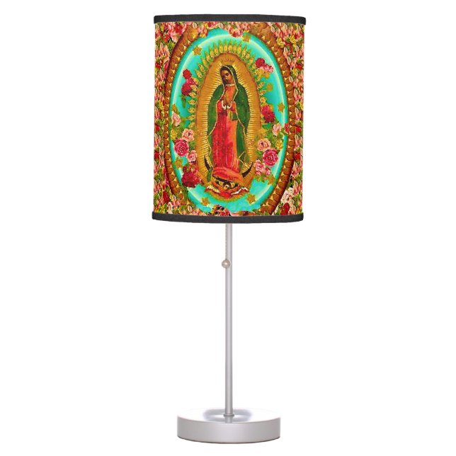 Our Lady Guadalupe Mexican Saint Virgin Mary Table Lamp (Front)