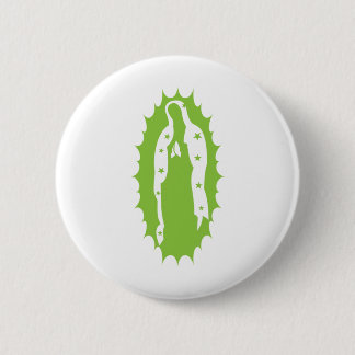 OUr Lady Guadalupe Modern lime green Pinback Button