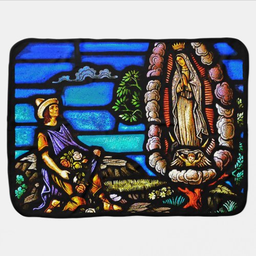 Our Lady Guadalupe Nuestra Senora Stained Glass Baby Blanket