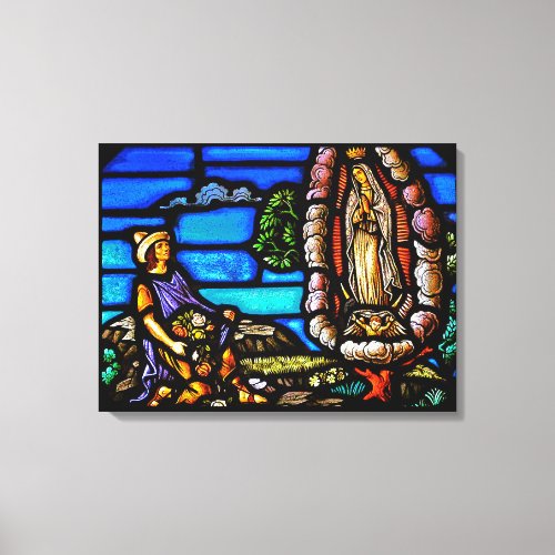 Our Lady Guadalupe Nuestra Senora Stained Glass Canvas Print