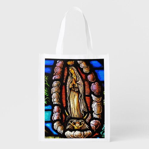 Our Lady Guadalupe Nuestra Senora Stained Glass Grocery Bag
