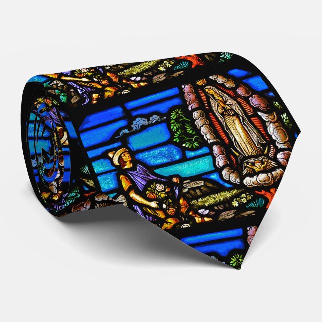Our Lady Guadalupe Nuestra Senora Stained Glass Neck Tie (Rolled)