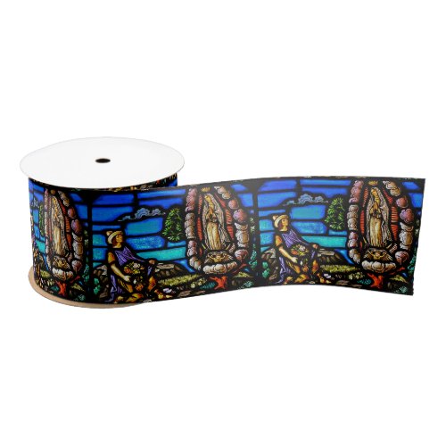 Our Lady Guadalupe Nuestra Senora Stained Glass Satin Ribbon