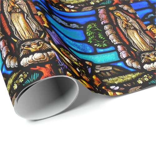 Our Lady Guadalupe Nuestra Senora Stained Glass Wrapping Paper