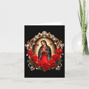 Our Lady Guadalupe Saint Virgin Mary In Roses Flow Card