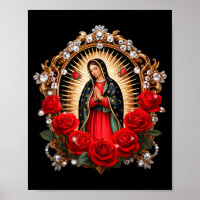 Our Lady Guadalupe Saint Virgin Mary In Roses Flow