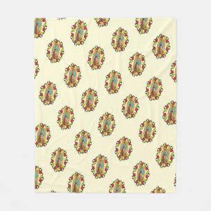 Our Lady Guadalupe Virgin Mary Catholic Mexico Fleece Blanket