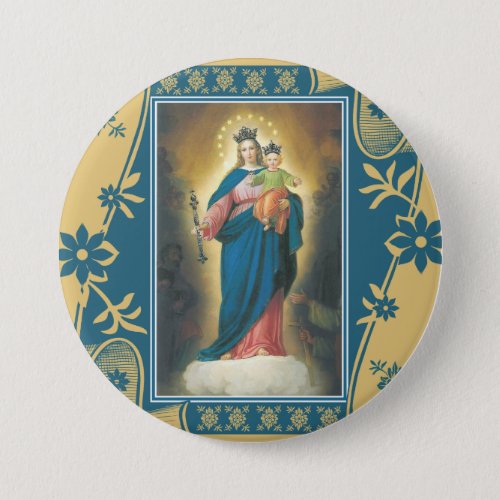 Our Lady Help of Christians with Baby Jesus Pinback Button