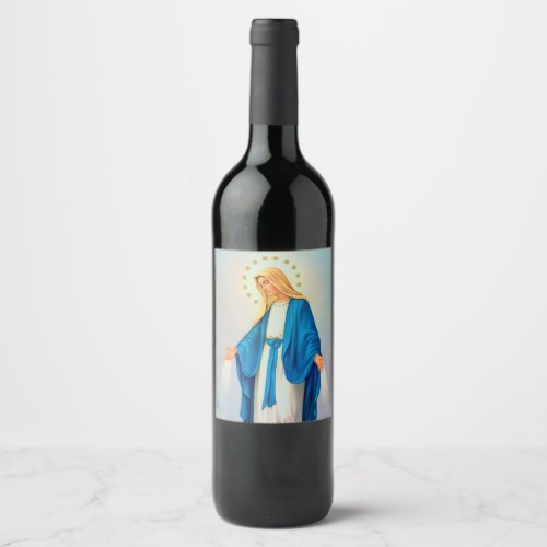 Our Lady Immaculate Conception Christmas Wine Label