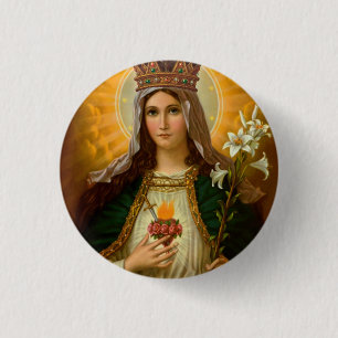 Our Lady Immaculate Heart of Mary Queen of Heaven Button