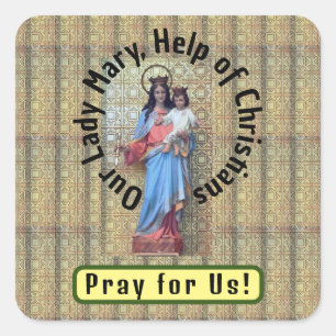 Our Lady Mary, Help of Christians Square Sticker