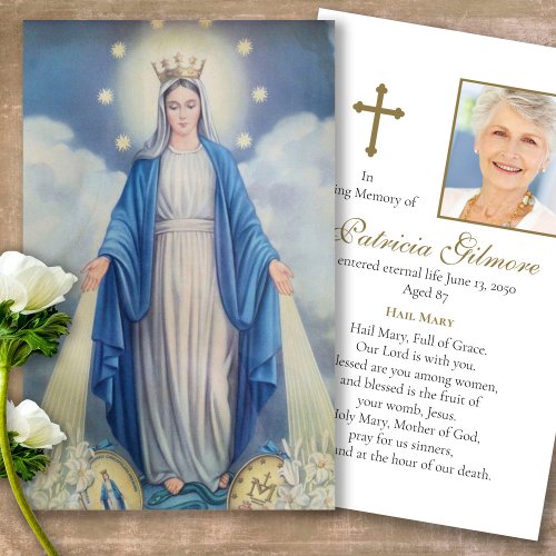 Our Lady Miraculous Medal Prayer Sympathy Cards