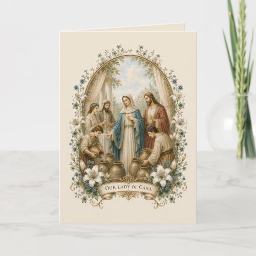 Our Lady of Cana Catholic Wedding Thank You Card