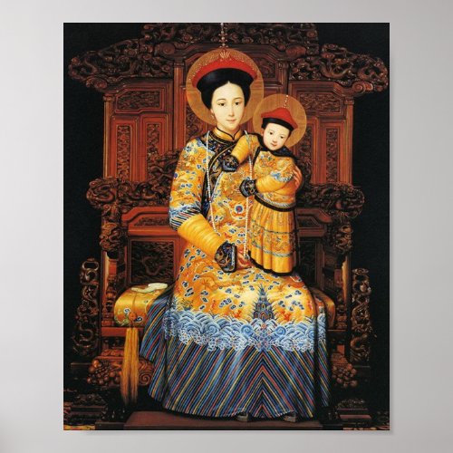 Our Lady of China 中华圣母 中華聖母 Chinese Virgin Mary Poster