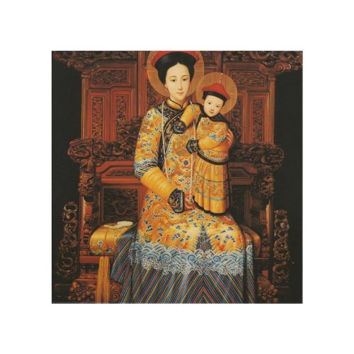 Our Lady of China 中华圣母 中華聖母 Chinese Virgin Mary Wood Wall Art