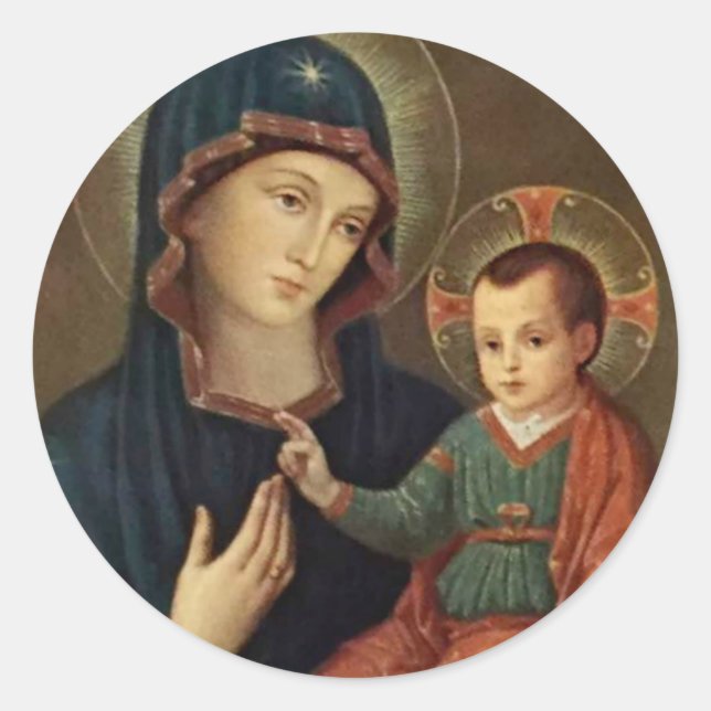Our Lady of Consolation with the Child Jesus Classic Round Sticker (Front)