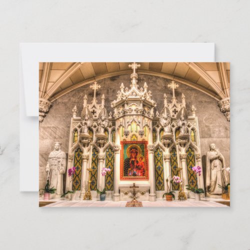 Our Lady Of Czestochowa Altar NY Postcard