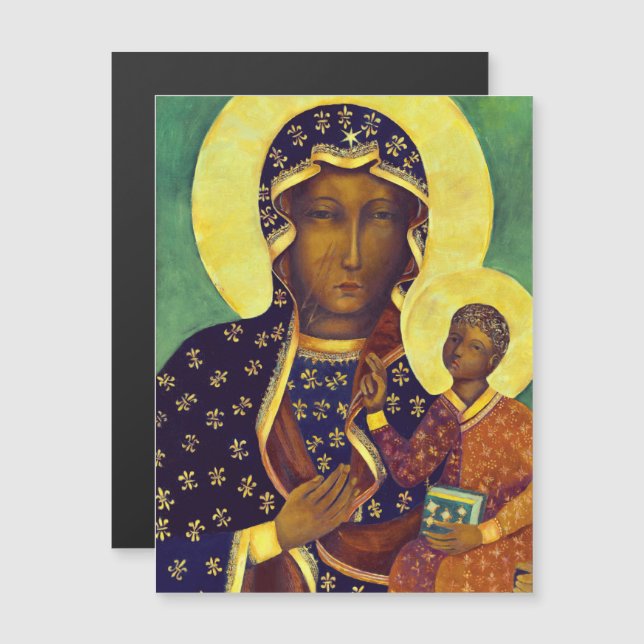 Our lady of Czestochowa Black Madonna Icon Poland (Front/Back)