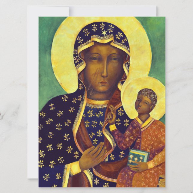 Our lady of Czestochowa Black Madonna Icon Poland Card (Front)