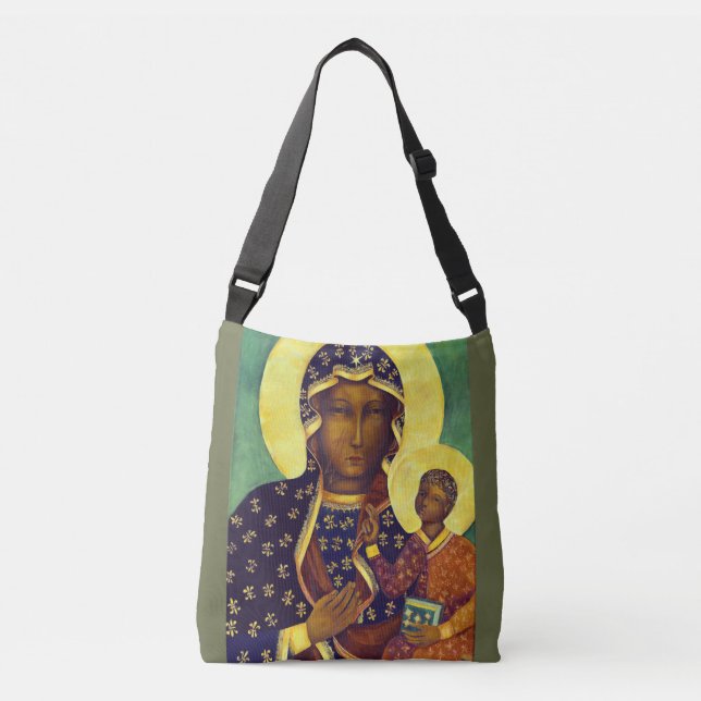 Our lady of Czestochowa Black Madonna Icon Poland Crossbody Bag (Front)