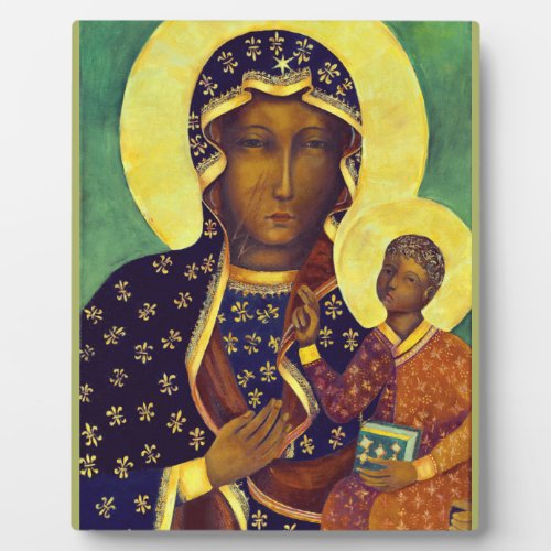 Our lady of Czestochowa Black Madonna Icon Poland Plaque