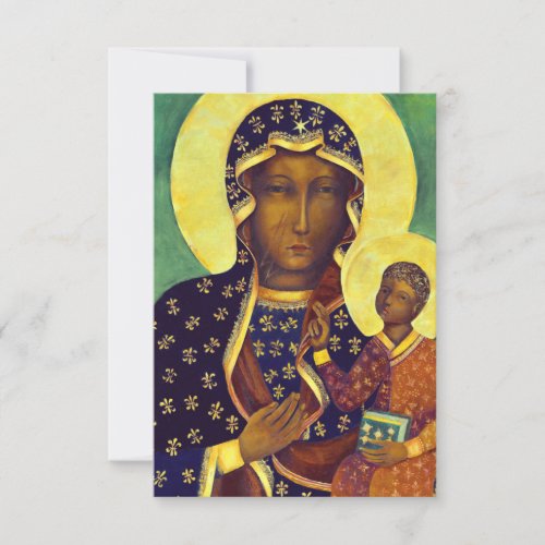 Our lady of Czestochowa Black Madonna Icon Poland Thank You Card