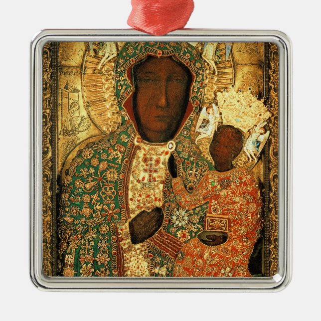 Our Lady of Czestochowa Black Madonna Poland gift Metal Ornament (Front)