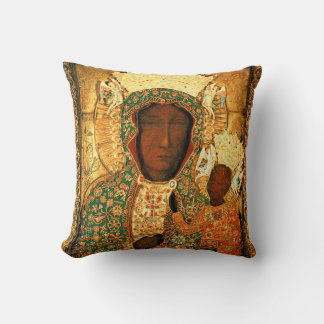 Our Lady of Czestochowa Black Madonna Poland gift Throw Pillow