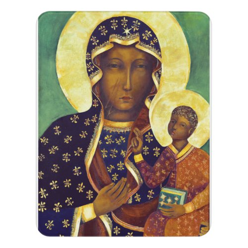 Our lady of Czestochowa Black Madonna Poland Icon Door Sign