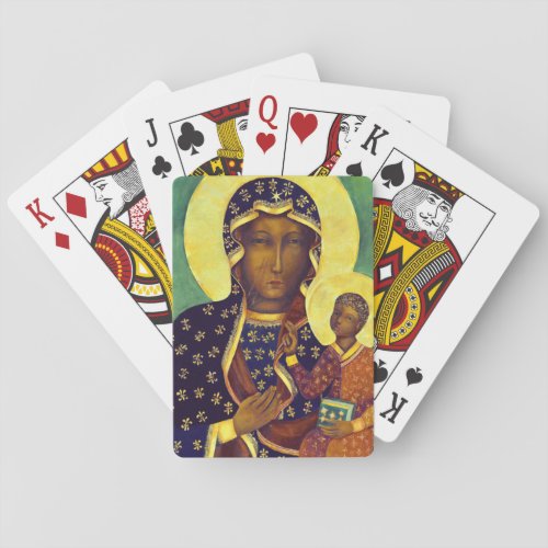 Our lady of Czestochowa Black Madonna Poland Icon Playing Cards