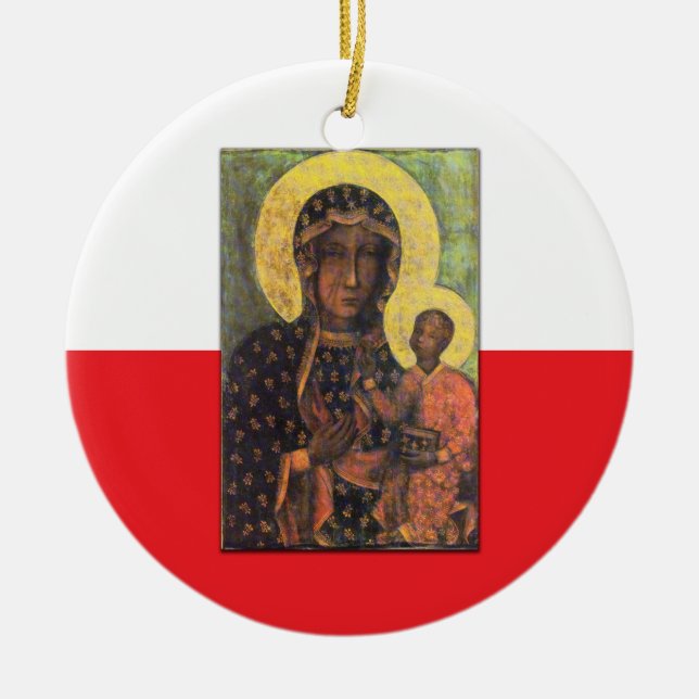 Our Lady of Czestochowa Ceramic Ornament (Front)
