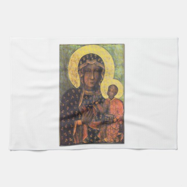 Our Lady of Czestochowa Kitchen Towel (Horizontal)