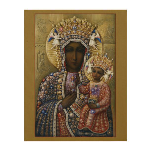 Our Lady of Czestochowa Wood Wall Art