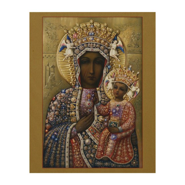 Our Lady of Czestochowa Wood Wall Art (Front)