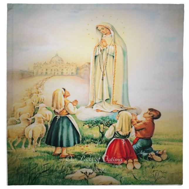 Our Lady of Fatima 1917 Cloth Napkin (Front)