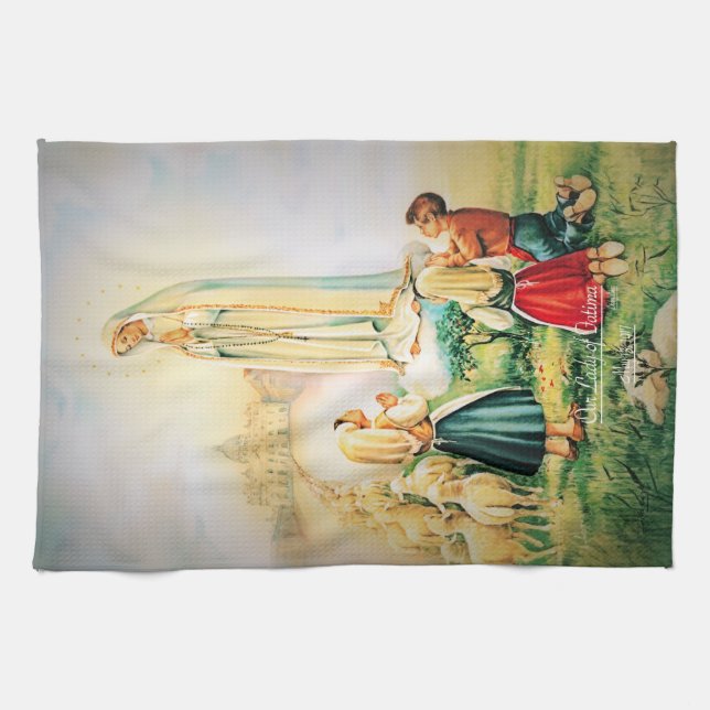 Our Lady of Fatima 1917 Kitchen Towel (Horizontal)