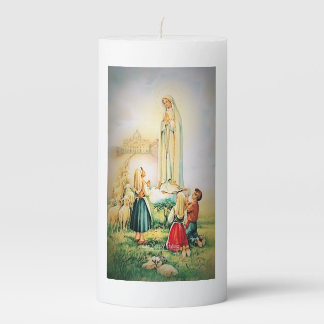Our Lady of Fatima 1917 Pillar Candle (Front)