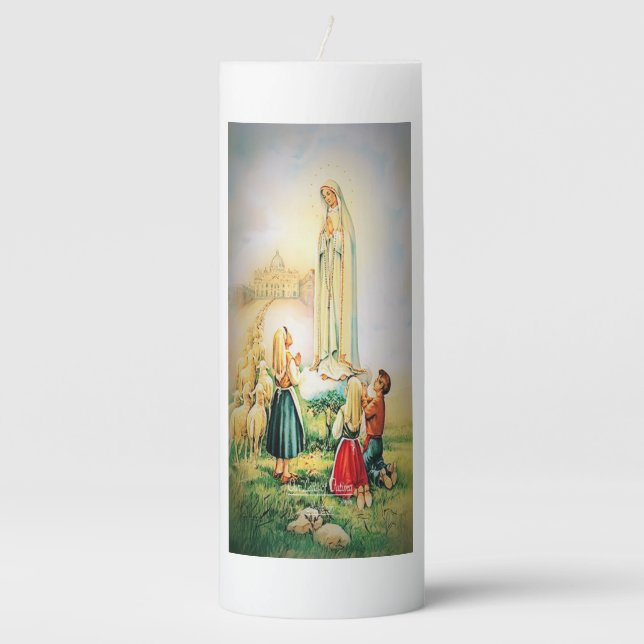 Our Lady of Fatima 1917 Pillar Candle (Front)