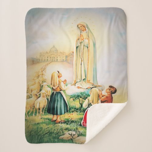 Our Lady of Fatima 1917 Sherpa Blanket