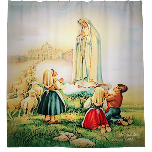 Our Lady of Fatima 1917 Shower Curtain (Front)
