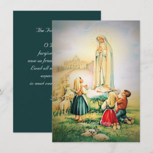 Our Lady of Fatima 1917 with Fatima Prayer Holiday Card